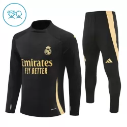 Conjunto de Moletom de Treino Real Madrid Criança Quarto-Zíper 2024/25 Preta Conjunto de Moletom de Treino Real Madrid Criança Quarto-Zíper 2024/25 Preta