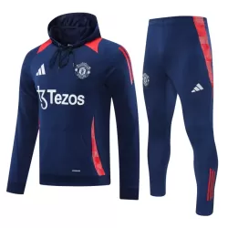 Capuz Conjunto de Moletom de Treino Manchester United Homem 2024/25 Navy Capuz Conjunto de Moletom de Treino Manchester United Homem 2024/25 Navy