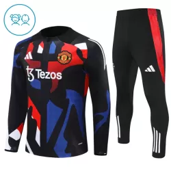 Conjunto de Moletom de Treino Manchester United Criança Quarto-Zíper 2024/25 Preta Conjunto de Moletom de Treino Manchester United Criança Quarto-Zíper 2024/25 Preta