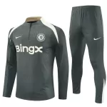 Conjunto de Moletom de Treino Chelsea Homem Quarto-Zíper 2025-26 Cinza