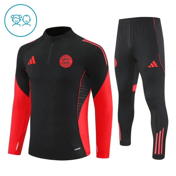 Conjunto de Moletom de Treino FC Bayern de Munique Criança Quarto-Zíper 2025-26 Preta Conjunto de Moletom de Treino FC Bayern de Munique Criança Quarto-Zíper 2025-26 Preta