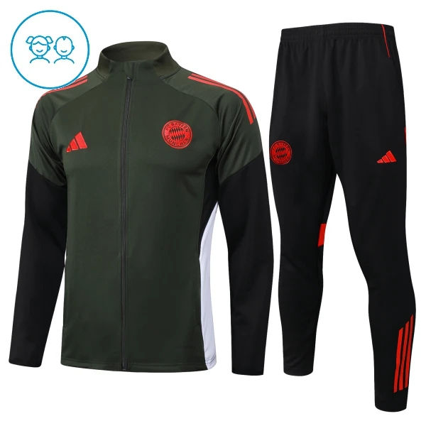Conjunto de Moletom de Treino FC Bayern de Munique Criança Quarto-Zíper 2025-26 Verde Conjunto de Moletom de Treino FC Bayern de Munique Criança Quarto-Zíper 2025-26 Verde