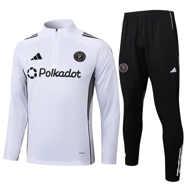 Conjunto de Moletom de Treino Inter Miami CF Homem Quarto-Zíper 2025-26 Branca Conjunto de Moletom de Treino Inter Miami CF Homem Quarto-Zíper 2025-26 Branca