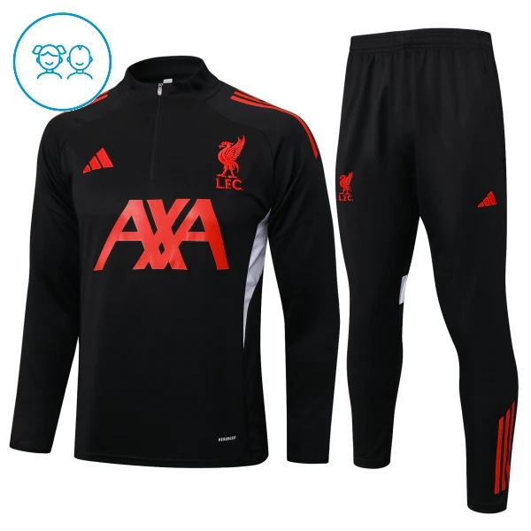 Conjunto de Moletom de Treino Liverpool Criança Quarto-Zíper 2024/25 Preta Conjunto de Moletom de Treino Liverpool Criança Quarto-Zíper 2024/25 Preta