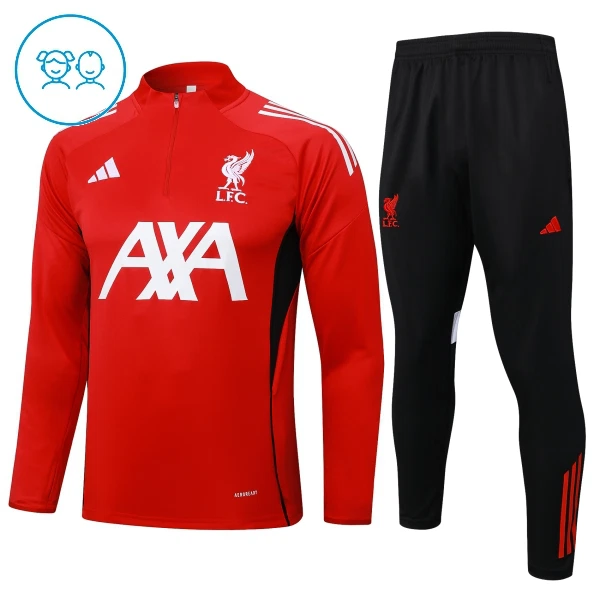 Conjunto de Moletom de Treino Liverpool Criança Quarto-Zíper 2024/25 Vermelha Conjunto de Moletom de Treino Liverpool Criança Quarto-Zíper 2024/25 Vermelha