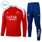 Conjunto de Moletom de Treino Paris Saint-Germain Criança Quarto-Zíper 2025-26 Vermelha