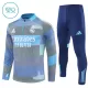 Conjunto de Moletom de Treino Real Madrid Criança Quarto-Zíper 2025-26 Azul Conjunto de Moletom de Treino Real Madrid Criança Quarto-Zíper 2025-26 Azul