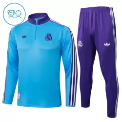 Conjunto de Moletom de Treino Real Madrid Criança Quarto-Zíper 2025-26 Azul Conjunto de Moletom de Treino Real Madrid Criança Quarto-Zíper 2025-26 Azul
