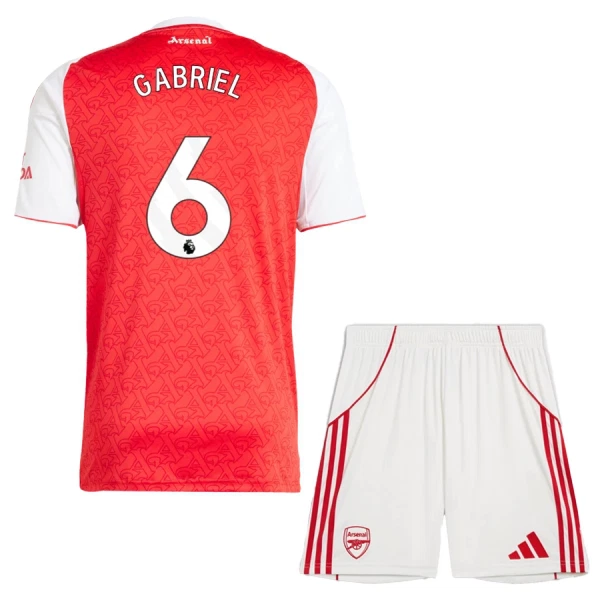 Camisola Arsenal Gabriel 6 Criança Equipamento 1ª 2025-26 Camisola Arsenal Gabriel 6 Criança Equipamento 1ª 2025-26