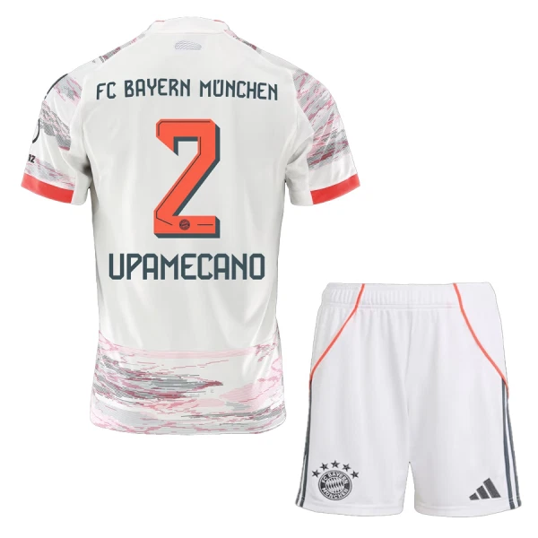 Camisola FC Bayern de Munique Dayot Upamecano 2 Criança Equipamento 2ª 2025-26 Camisola FC Bayern de Munique Dayot Upamecano 2 Criança Equipamento 2ª 2025-26