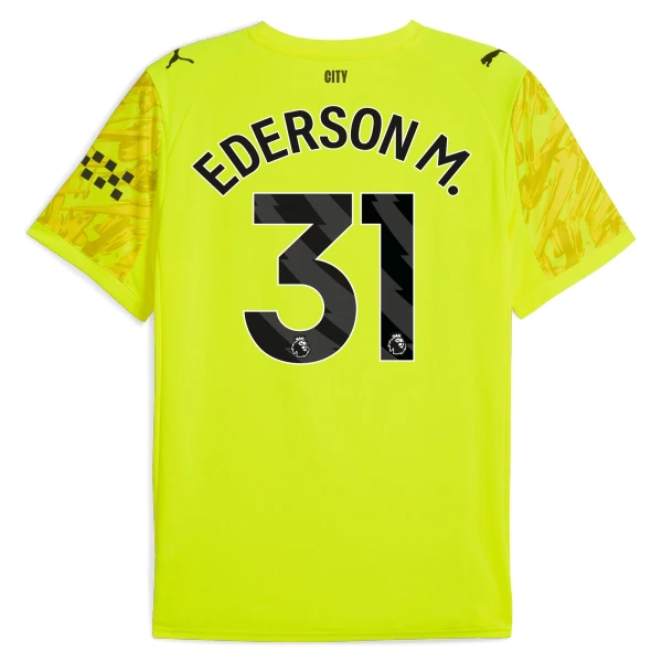 Camisola Guarda-Redes Manchester City Ederson M. 31 Homem 2025-26 Amarela Camisola Guarda-Redes Manchester City Ederson M. 31 Homem 2025-26 Amarela
