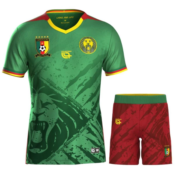 Camisola Camarões Criança Equipamento 1ª 2025 Camisola Camarões Criança Equipamento 1ª 2025