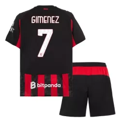Camisola AC Milan Gimenez 7 Criança Equipamento 1ª 2025-26 Camisola AC Milan Gimenez 7 Criança Equipamento 1ª 2025-26