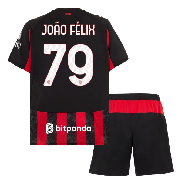 Camisola AC Milan João Félix 79 Criança Equipamento 1ª 2025-26 Camisola AC Milan João Félix 79 Criança Equipamento 1ª 2025-26