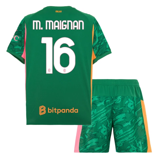 Camisola Guarda-Redes AC Milan M. Maignan 16 Criança 2025-26 Verde Camisola Guarda-Redes AC Milan M. Maignan 16 Criança 2025-26 Verde