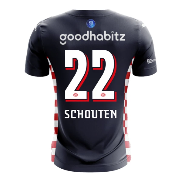 Camisola PSV Eindhoven Schouten 22 Homem Equipamento 2ª 2025-26 Camisola PSV Eindhoven Schouten 22 Homem Equipamento 2ª 2025-26