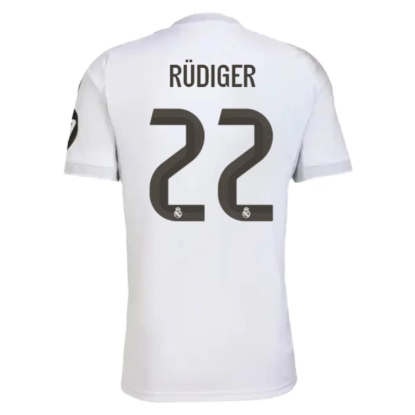 Camisola Real Madrid Rudiger 22 Homem Equipamento 1ª 2025-26 Camisola Real Madrid Rudiger 22 Homem Equipamento 1ª 2025-26
