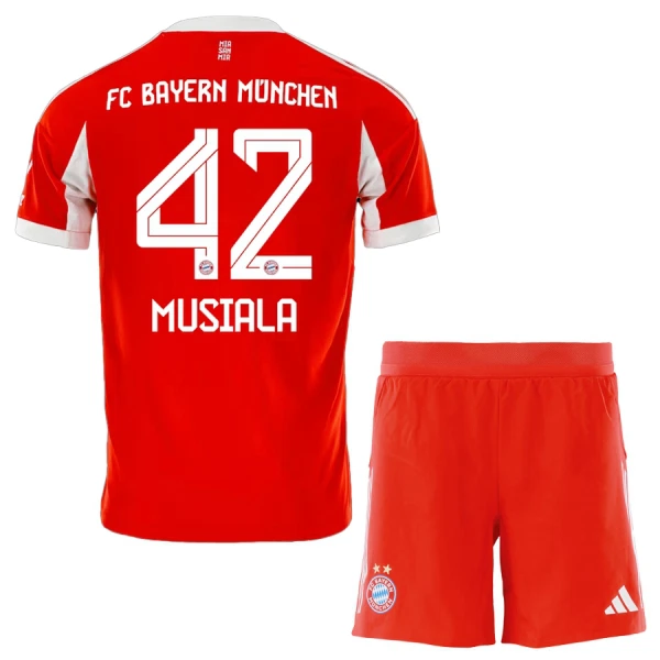Camisola FC Bayern de Munique Jamal Musiala 42 Criança Equipamento 1ª 2025-26 Camisola FC Bayern de Munique Jamal Musiala 42 Criança Equipamento 1ª 2025-26