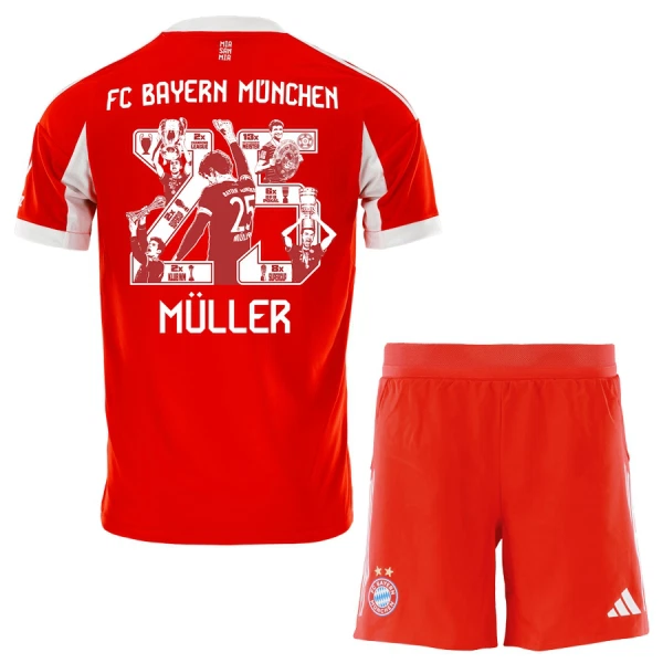 Camisola FC Bayern de Munique Thomas Müller 25 Criança Equipamento 1ª 2025-26 - Especial Camisola FC Bayern de Munique Thomas Müller 25 Criança Equipamento 1ª 2025-26 - Especial