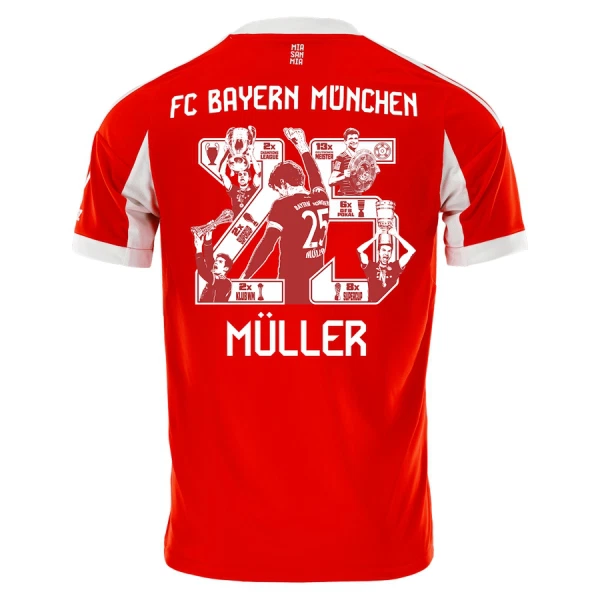 Camisola FC Bayern de Munique Thomas Müller 25 Homem Equipamento 1ª 2025-26 - Especial Camisola FC Bayern de Munique Thomas Müller 25 Homem Equipamento 1ª 2025-26 - Especial