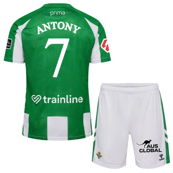 Camisola Real Betis Antony 7 Criança Equipamento 1ª 2025-26 Camisola Real Betis Antony 7 Criança Equipamento 1ª 2025-26