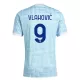 Camisola Juventus Vlahovic 9 Criança Equipamento 2ª 2025-26