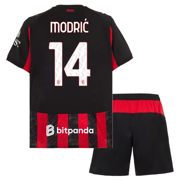 Camisola AC Milan Modrić 14 Criança Equipamento 1ª 2025-26