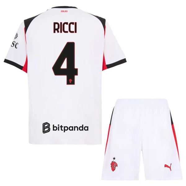 Camisola AC Milan Ricci 4 Criança Equipamento 2ª 2025-26 Camisola AC Milan Ricci 4 Criança Equipamento 2ª 2025-26