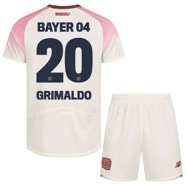 Camisola Bayer Leverkusen Alejandro Grimaldo 20 Criança Equipamento 2ª 2025-26 Camisola Bayer Leverkusen Alejandro Grimaldo 20 Criança Equipamento 2ª 2025-26