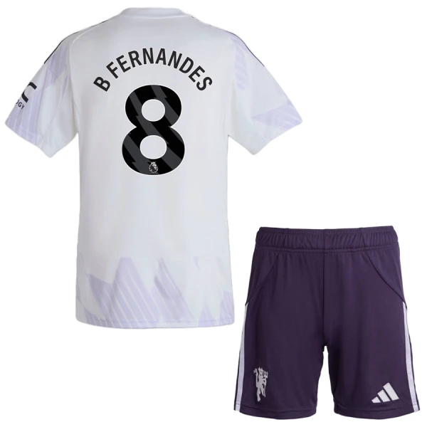 Camisola Manchester United Bruno Fernandes 8 Criança Equipamento 2ª 2025-26