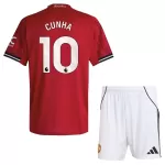 Camisola Manchester United Cunha 10 Criança Equipamento 1ª 2025-26
