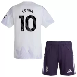 Camisola Manchester United Cunha 10 Criança Equipamento 2ª 2025-26 Camisola Manchester United Cunha 10 Criança Equipamento 2ª 2025-26