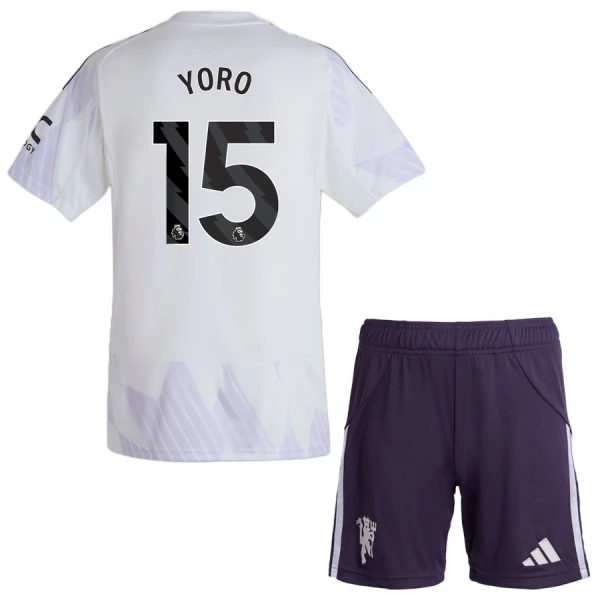 Camisola Manchester United Yoro 15 Criança Equipamento 2ª 2025-26 Camisola Manchester United Yoro 15 Criança Equipamento 2ª 2025-26
