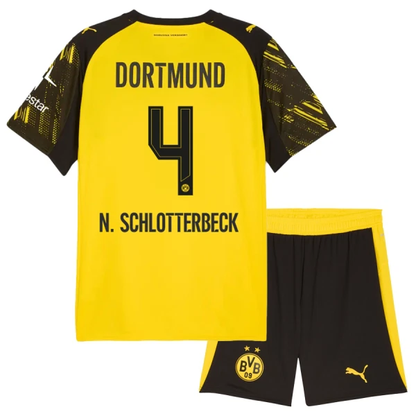Camisola Borussia Dortmund N. Schlotterbeck 4 Criança Equipamento 1ª 2025-26 Camisola Borussia Dortmund N. Schlotterbeck 4 Criança Equipamento 1ª 2025-26