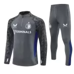 Conjunto de Moletom de Treino Feyenoord Homem Quarto-Zíper 2025-26 Cinza