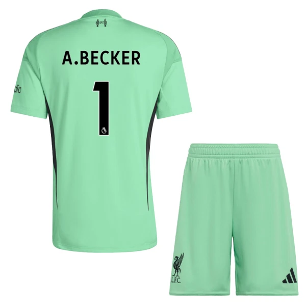 Camisola Guarda-Redes Liverpool A. Becker 1 Criança 2025-26 Verde Camisola Guarda-Redes Liverpool A. Becker 1 Criança 2025-26 Verde