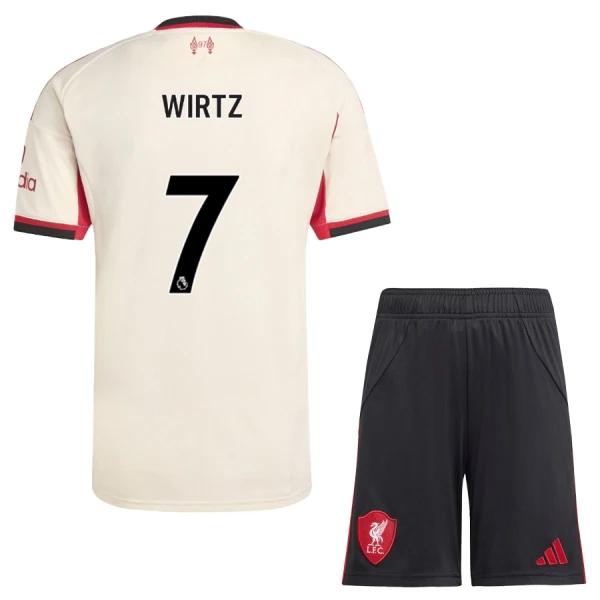 Camisola Liverpool Wirtz 7 Criança Equipamento 2ª 2025-26 Camisola Liverpool Wirtz 7 Criança Equipamento 2ª 2025-26