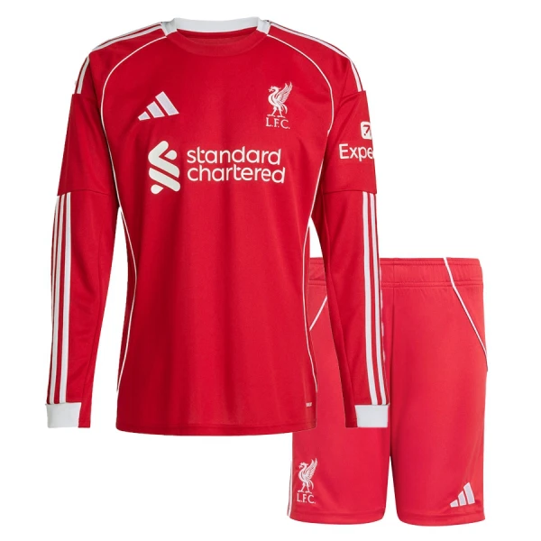 Camisola Manga Comprida Liverpool Criança Equipamento 1ª 2025-26 Camisola Manga Comprida Liverpool Criança Equipamento 1ª 2025-26
