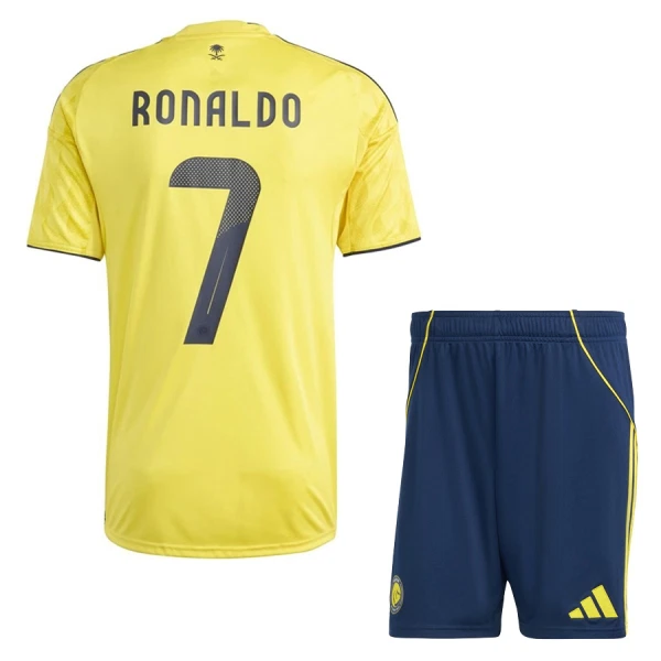 Camisola Al Nassr Ronaldo 7 Criança Equipamento 1ª 2025-26 Camisola Al Nassr Ronaldo 7 Criança Equipamento 1ª 2025-26