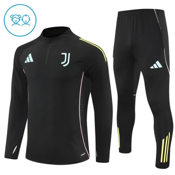 Conjunto de Moletom de Treino Juventus Criança Quarto-Zíper 2025-26 Preta