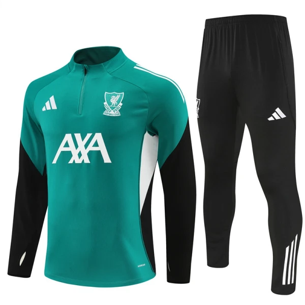 Conjunto de Moletom de Treino Liverpool Homem Quarto-Zíper 2025-26 Verde
