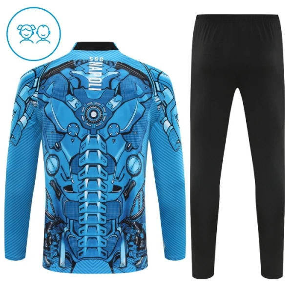 Conjunto de Moletom de Treino Napoli Criança Quarto-Zíper 2025-26 Azul
