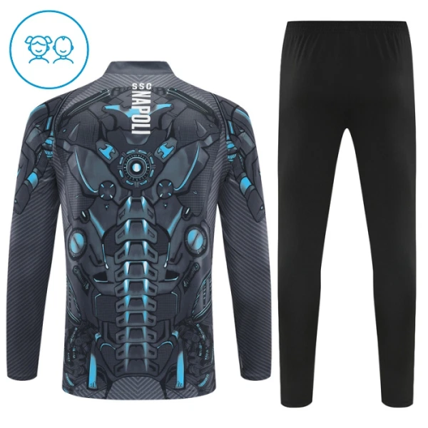 Conjunto de Moletom de Treino Napoli Criança Quarto-Zíper 2025-26 Preta