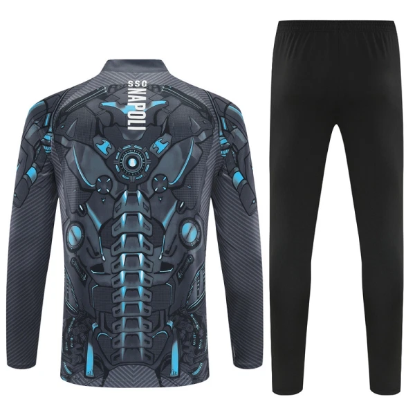 Conjunto de Moletom de Treino Napoli Homem Quarto-Zíper 2025-26 Preta