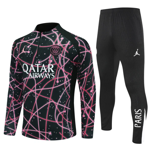 Conjunto de Moletom de Treino Paris Saint-Germain Homem Quarto-Zíper 2025-26 Preta