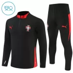 Conjunto de Moletom de Treino Portugal Criança Quarto-Zíper 2025-26 Preta