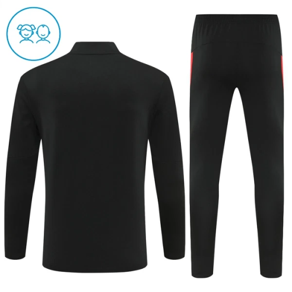 Conjunto de Moletom de Treino Portugal Criança Quarto-Zíper 2025-26 Preta