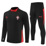 Conjunto de Moletom de Treino Portugal Homem Quarto-Zíper 2025-26 Preta