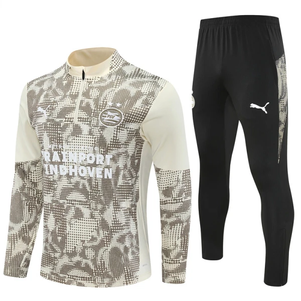 Conjunto de Moletom de Treino PSV Eindhoven Homem Quarto-Zíper 2025-26 Cinza