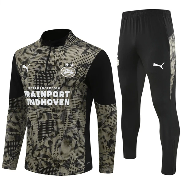 Conjunto de Moletom de Treino PSV Eindhoven Homem Quarto-Zíper 2025-26 Preta